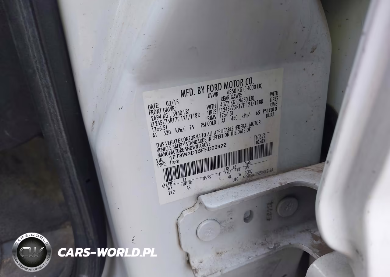 2015 Ford F-350 Xl VIN:1FT8W3DT5FED02922 - 9