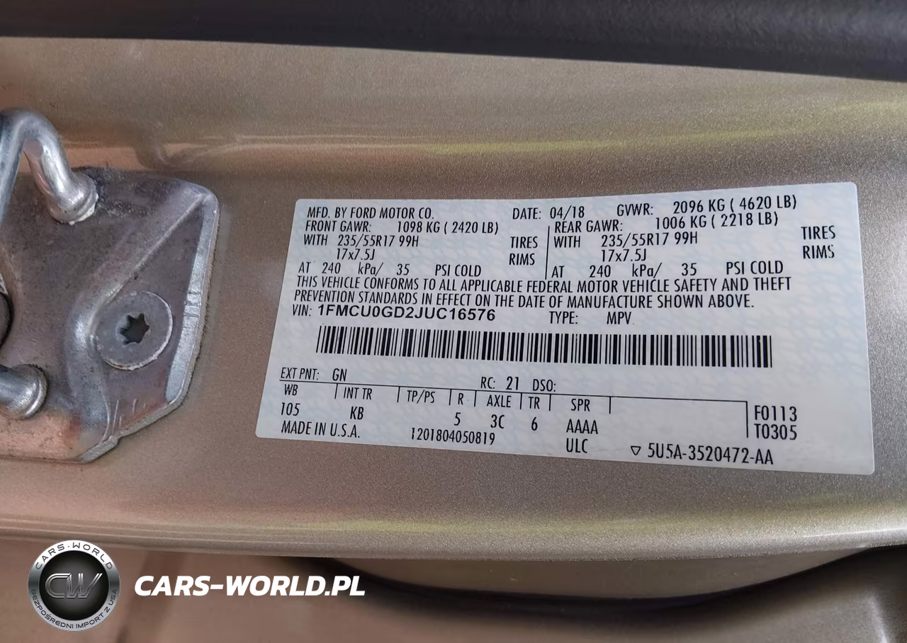 2018 Ford Escape Se VIN:1FMCU0GD2JUC16576 - 9