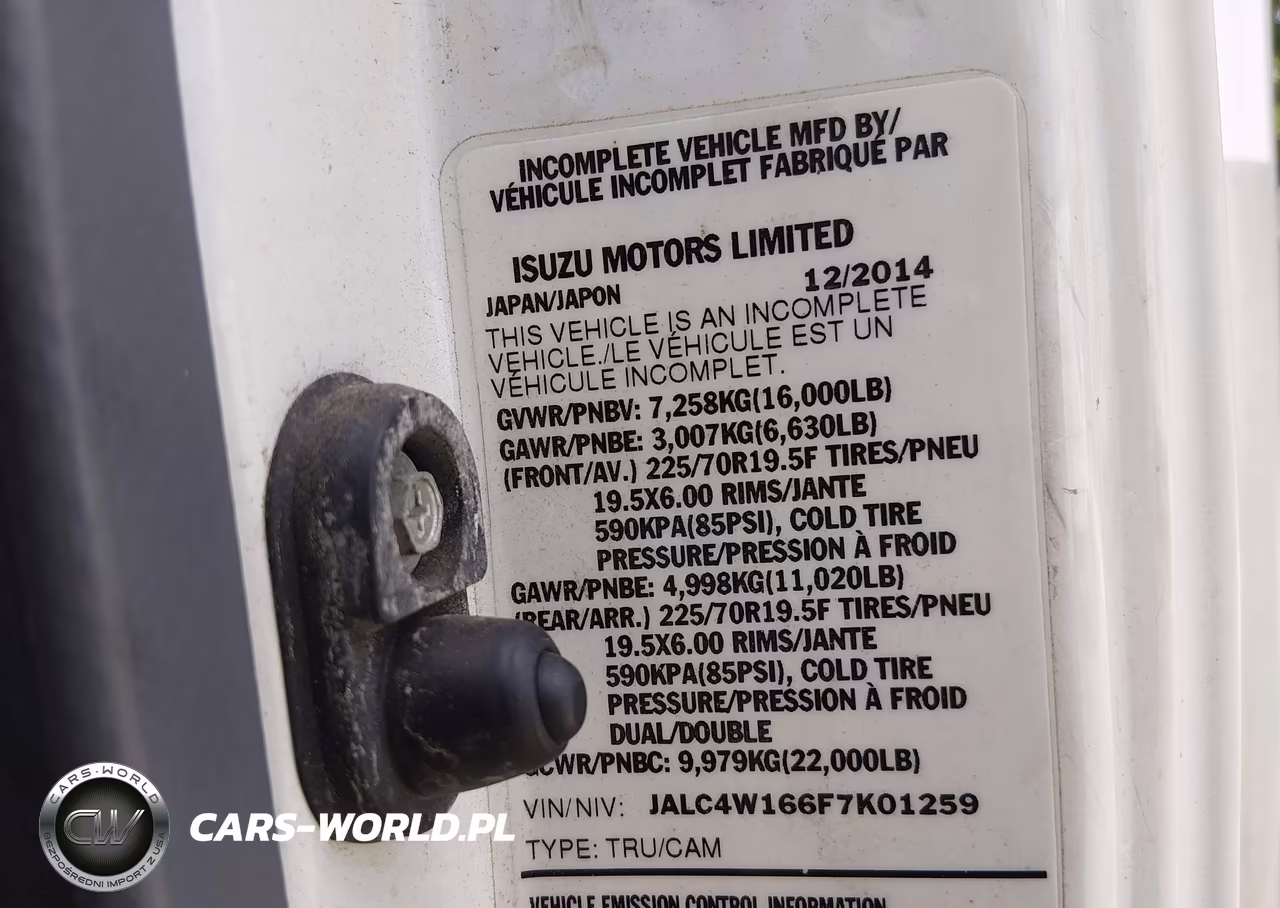 2015 Isuzu Npr Dsl Reg At VIN:JALC4W166F7K01259 - 8