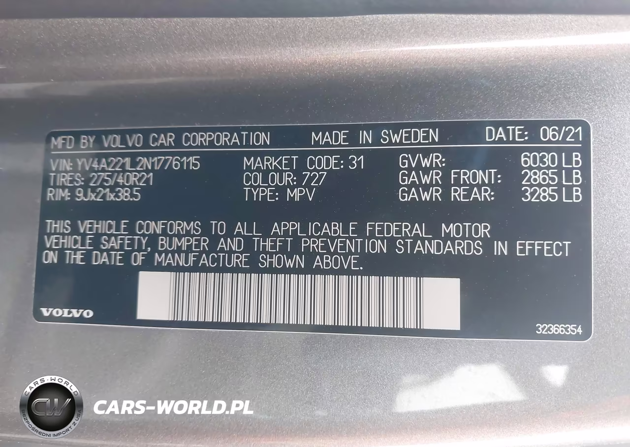 2022 Volvo Xc90 T6 Inscription 6 Passenger VIN:YV4A221L2N1776115 - 9