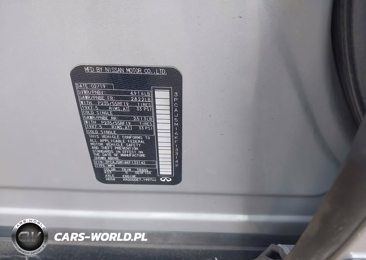 2019 Infiniti Qx50 Essential VIN:3PCAJ5M16KF133142 - 9