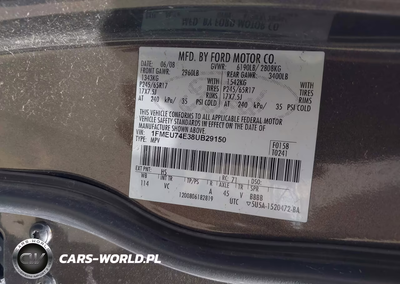 2008 Ford Explorer Eddie Bauer VIN:1FMEU74E38UB29150 - 9