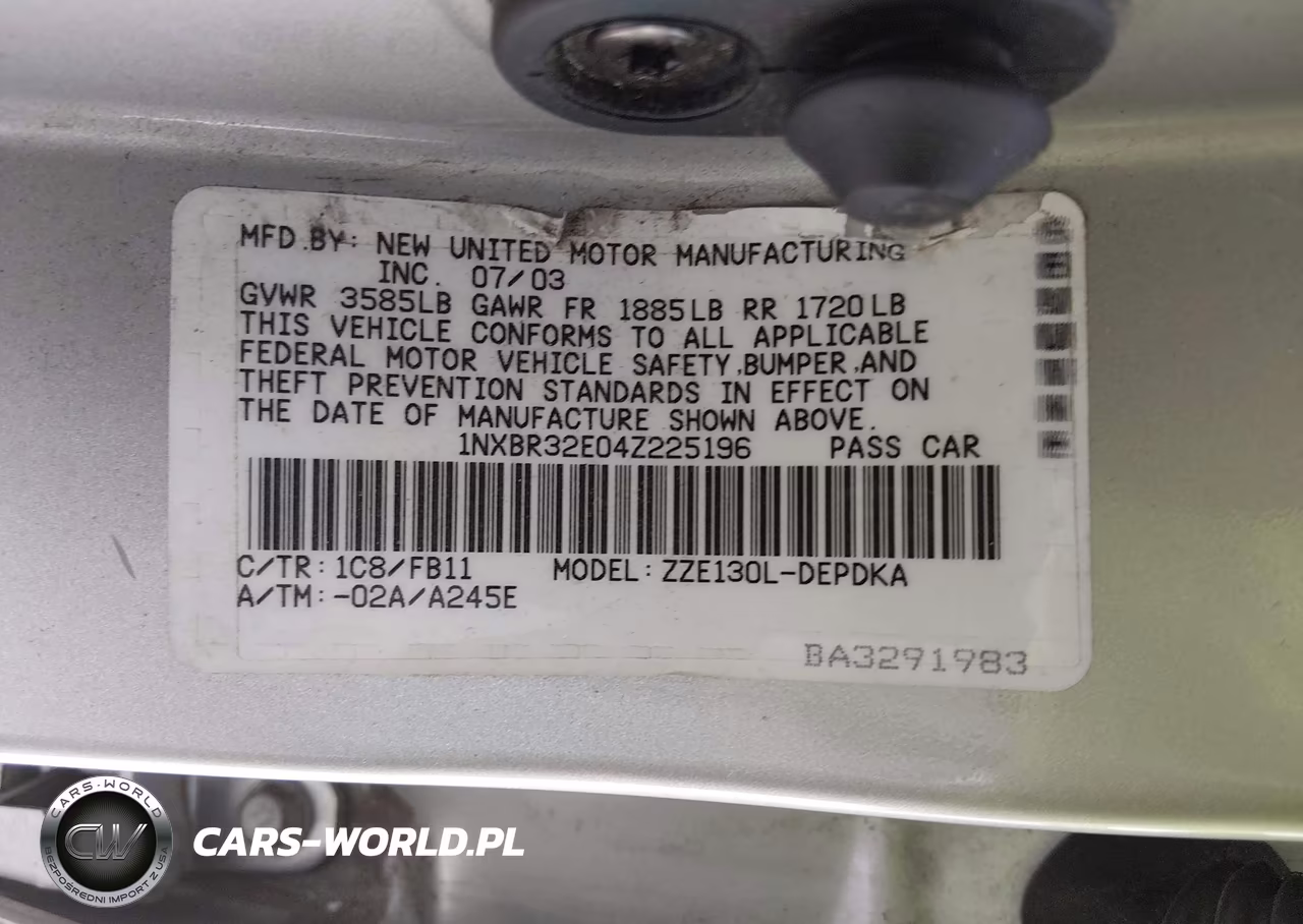 2004 Toyota Corolla Ce VIN:1NXBR32E04Z225196 - 9