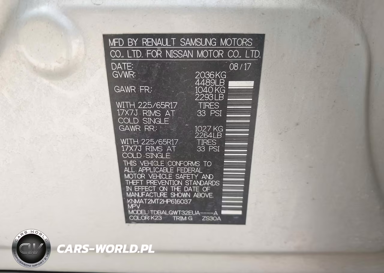 2017 Nissan Rogue Sv VIN:KNMAT2MT2HP616037 - 9