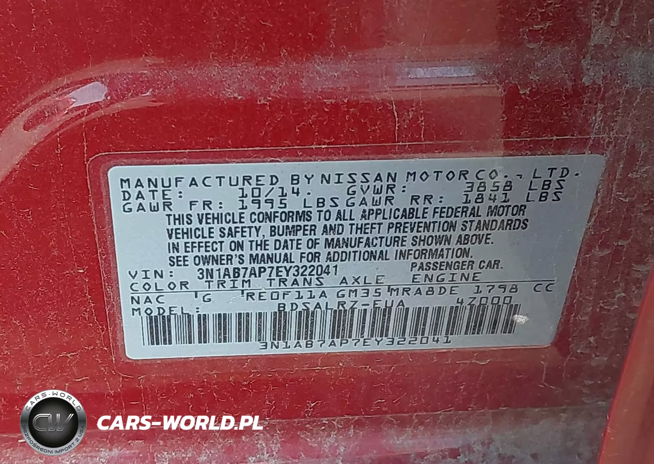2014 Nissan Sentra Sr VIN:3N1AB7AP7EY322041 - 9