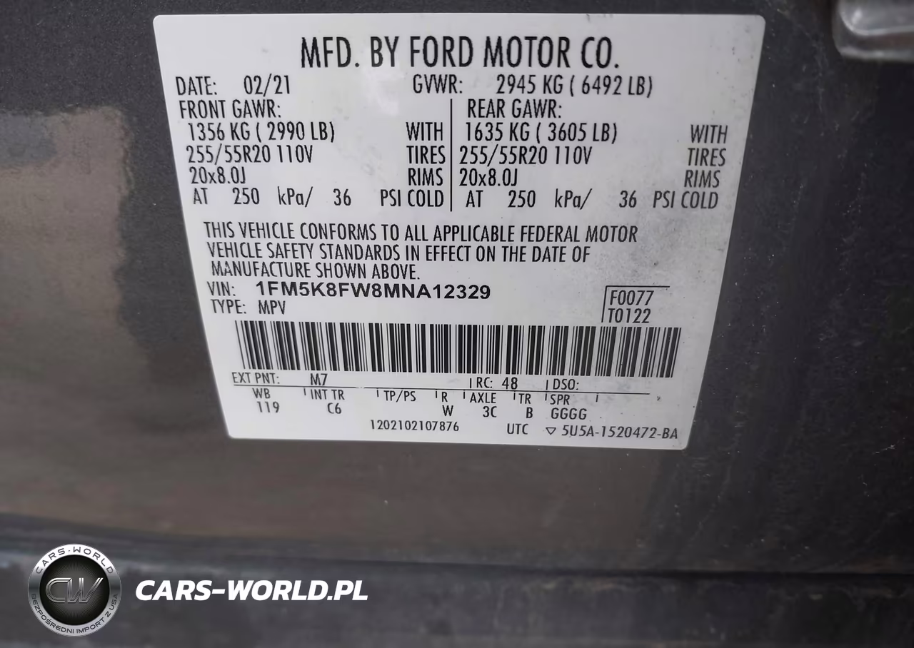 2021 Ford Explorer Limited VIN:1FM5K8FW8MNA12329 - 9