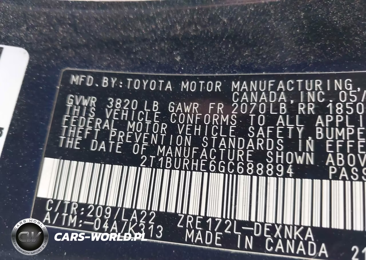2016 Toyota Corolla Le Premium VIN:2T1BURHE6GC688894 - 9