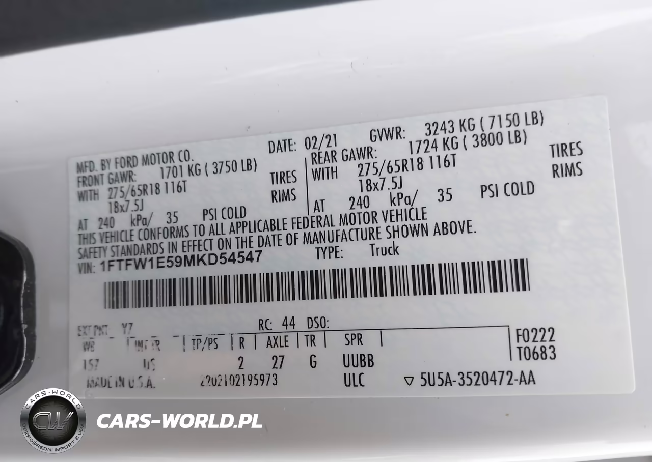 2021 Ford F-150 Xlt VIN:1FTFW1E59MKD54547 - 9