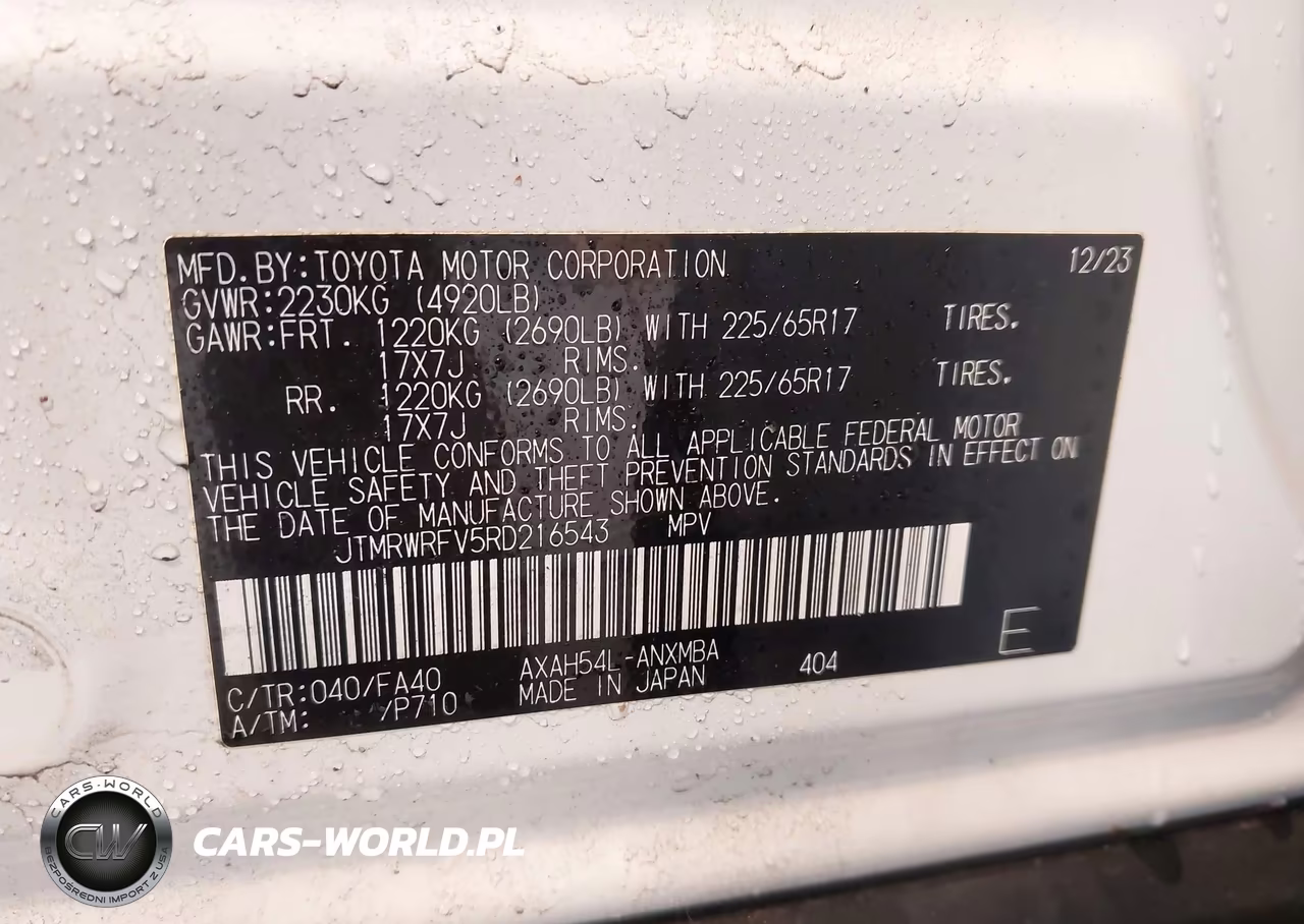 2024 Toyota Rav4 Hybrid Xle VIN:JTMRWRFV5RD216543 - 9