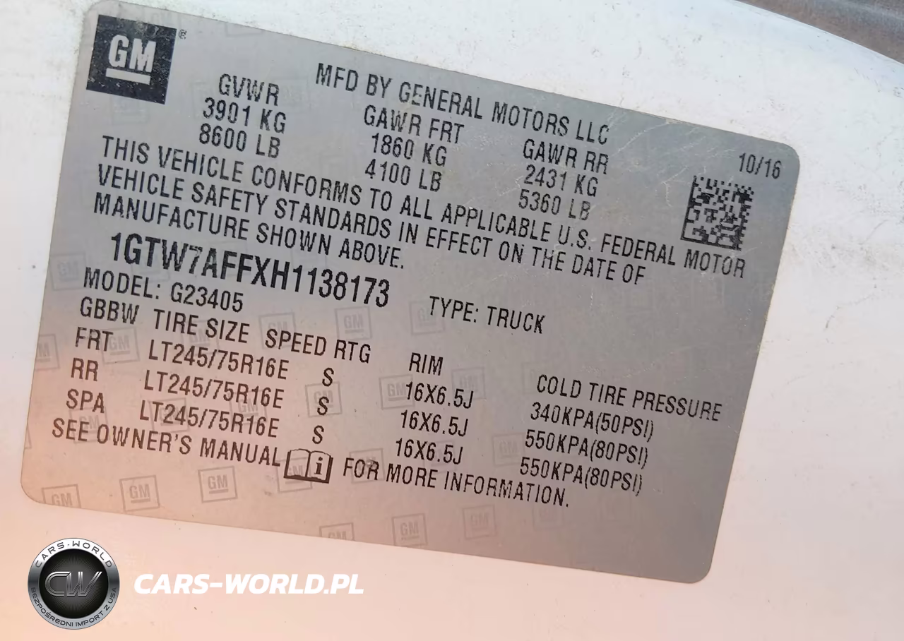 2017 GMC Savana 2500 Work Van VIN:1GTW7AFFXH1138173 - 9