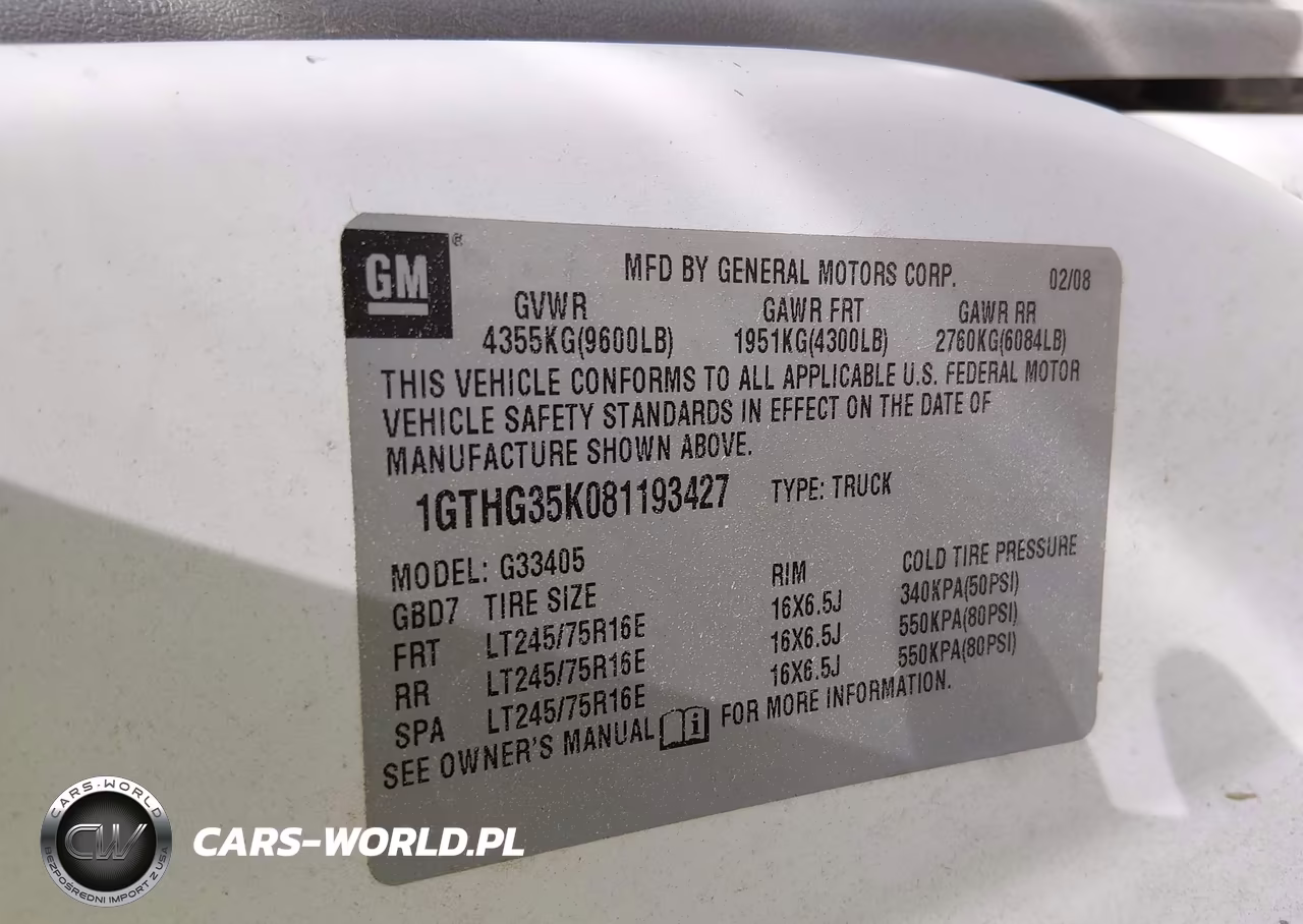 2008 GMC Savana Work Van VIN:1GTHG35K081193427 - 9
