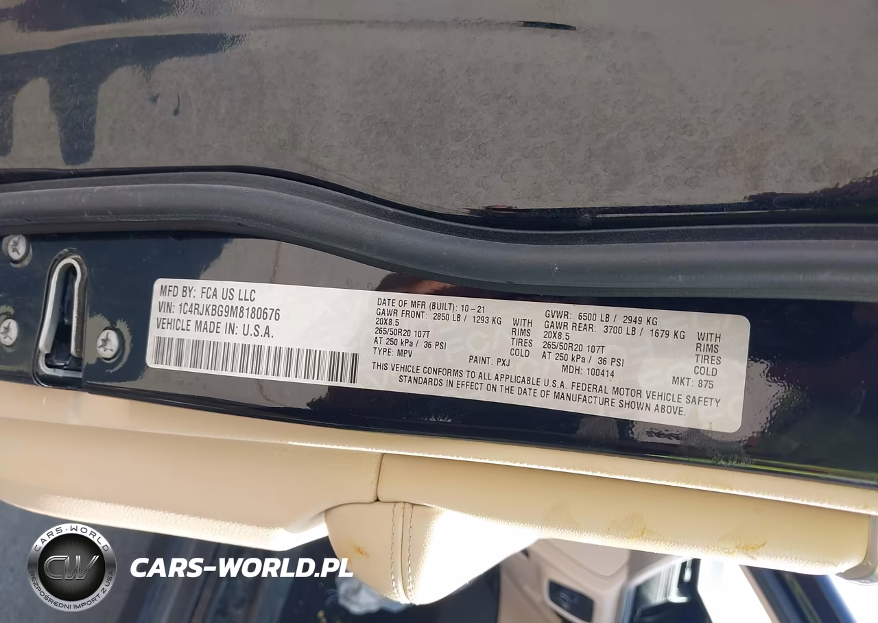 2021 Jeep Grand Cherokee L Limited 4X4 VIN:1C4RJKBG9M8180676 - 9