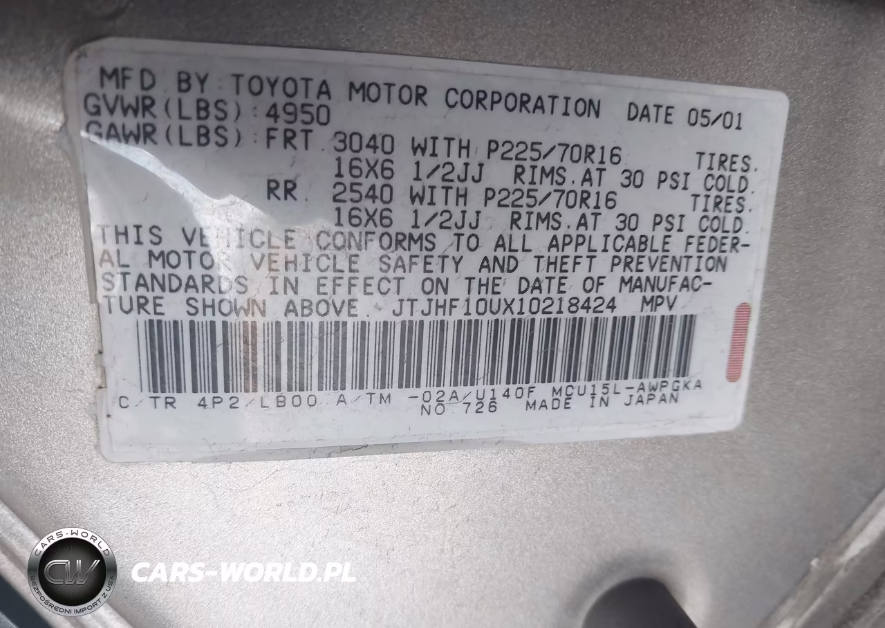 2001 Lexus Rx 300 VIN:JTJHF10UX10218424 - 9