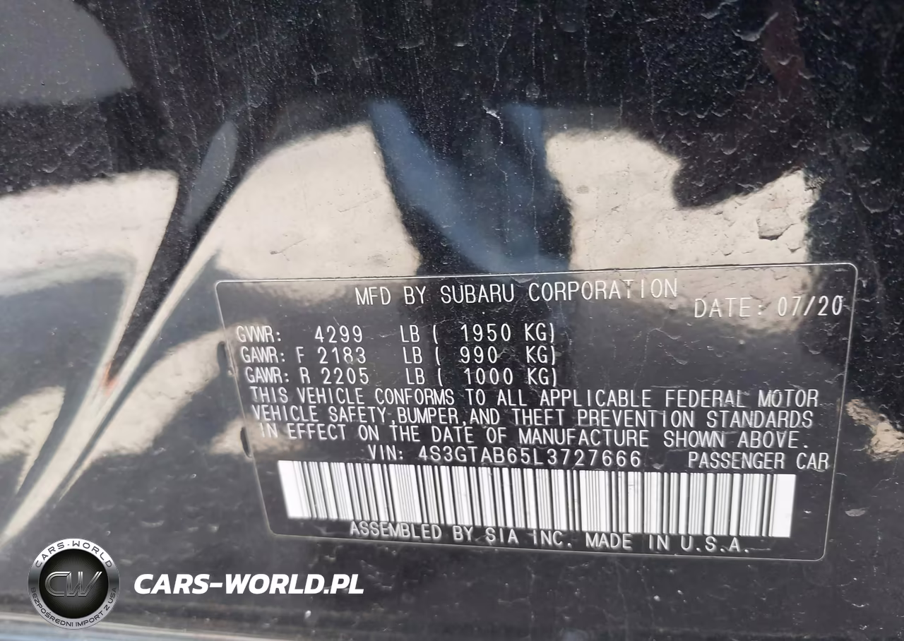 2020 Subaru Impreza 5-Door VIN:4S3GTAB65L3727666 - 9