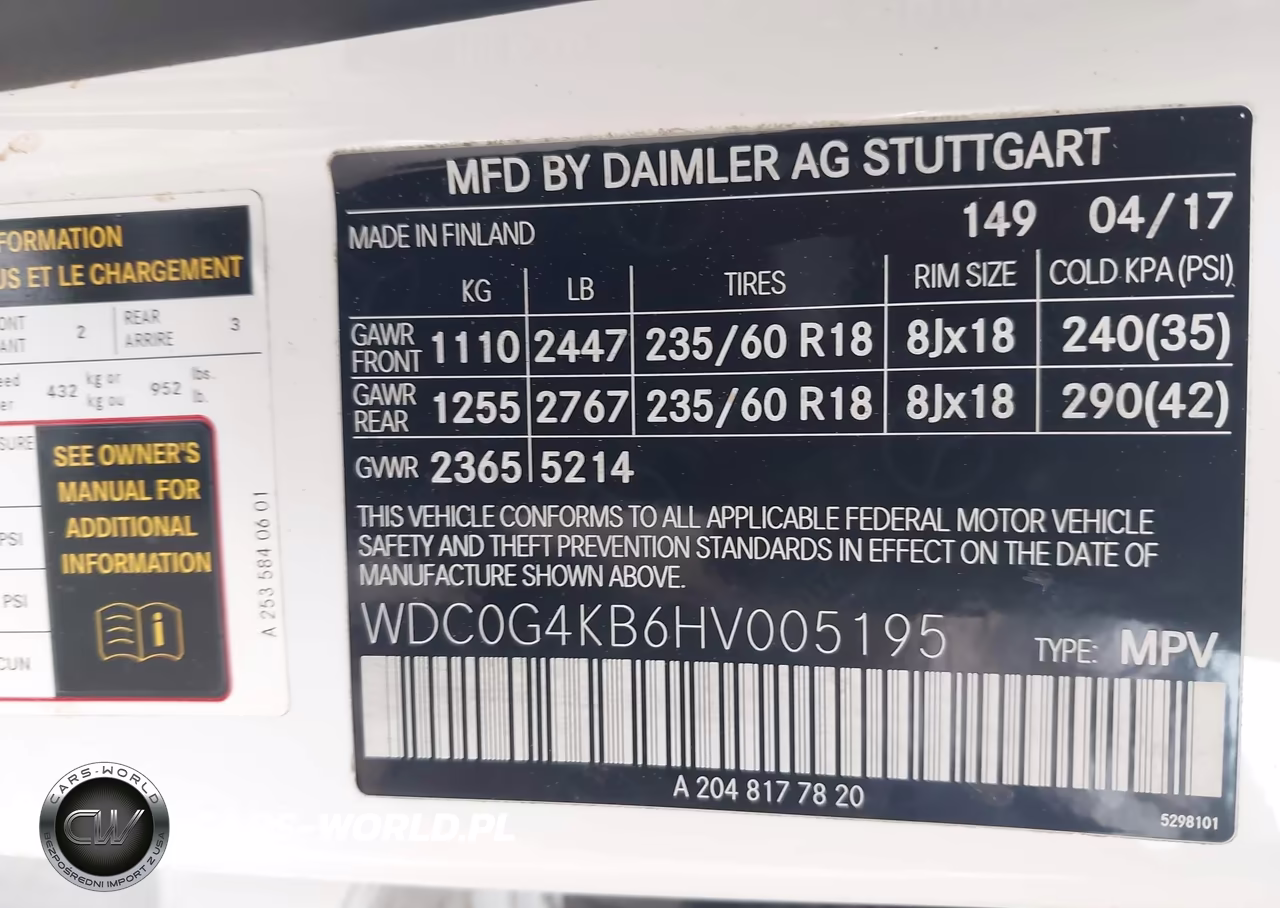 2017 Mercedes-Benz Glc 300 4Matic VIN:WDC0G4KB6HV005195 - 9
