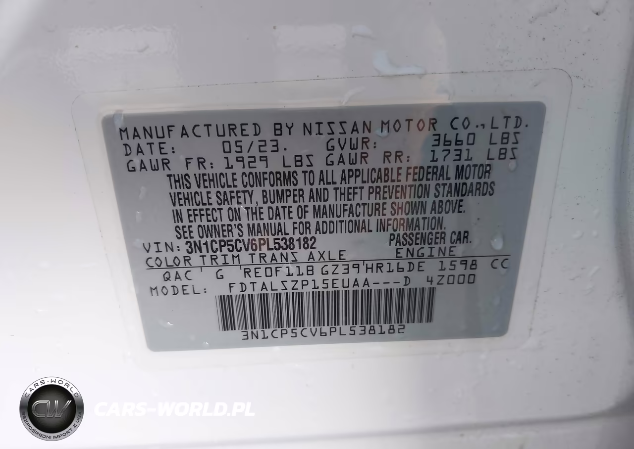 2023 Nissan Kicks Sv Xtronic Cvt VIN:3N1CP5CV6PL538182 - 9