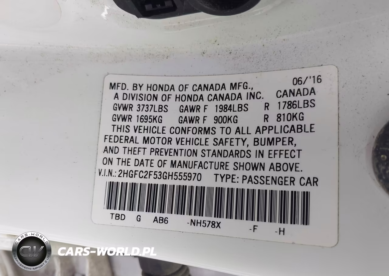2016 Honda Civic Lx VIN:2HGFC2F53GH555970 - 9