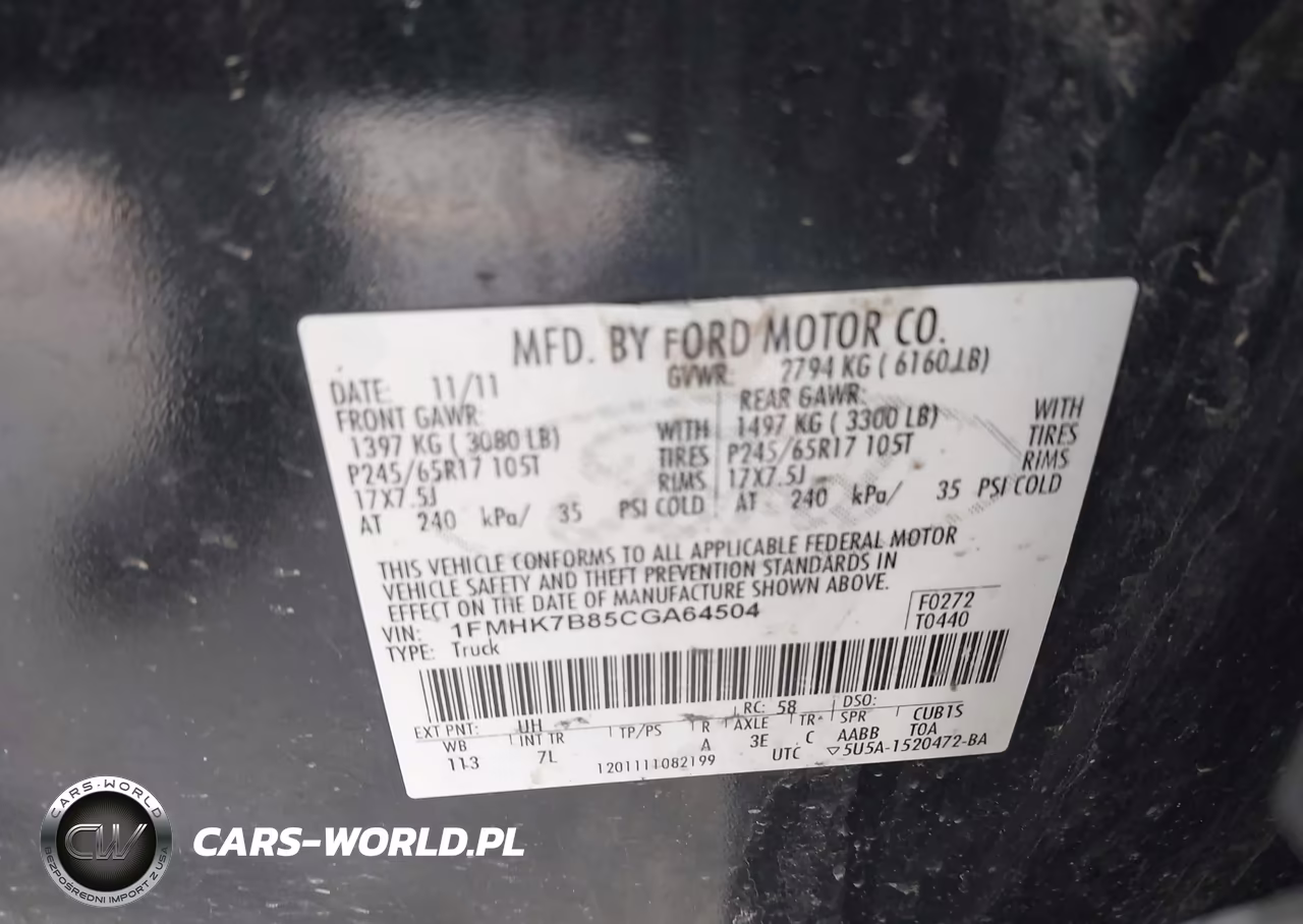2012 Ford Explorer VIN:1FMHK7B85CGA64504 - 9