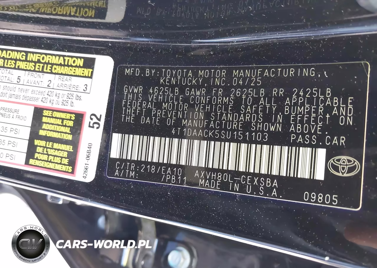 2025 Toyota Camry Se VIN:4T1DAACK5SU151103 - 9