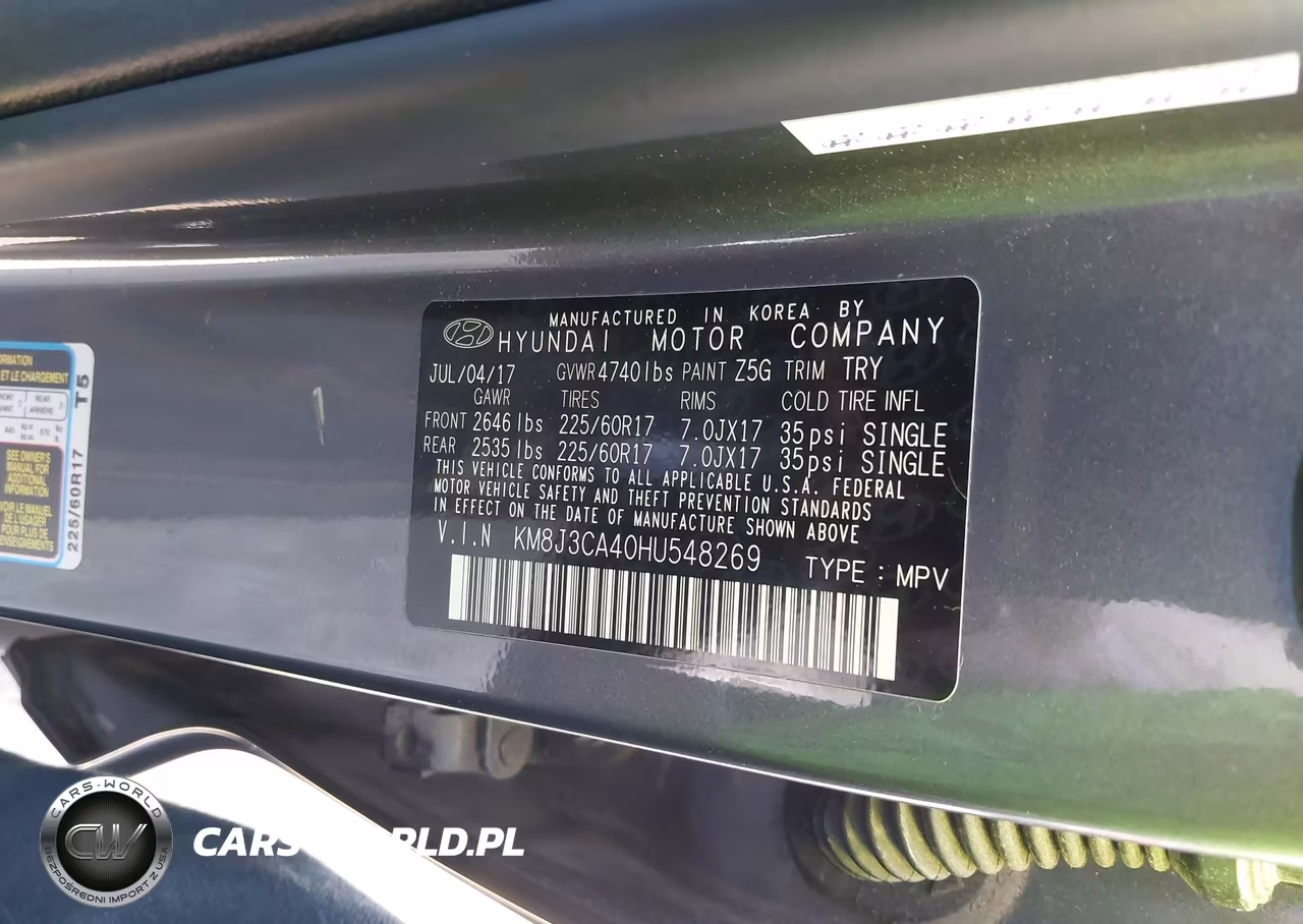 2017 Hyundai Tucson Se Plus VIN:KM8J3CA40HU548269 - 9