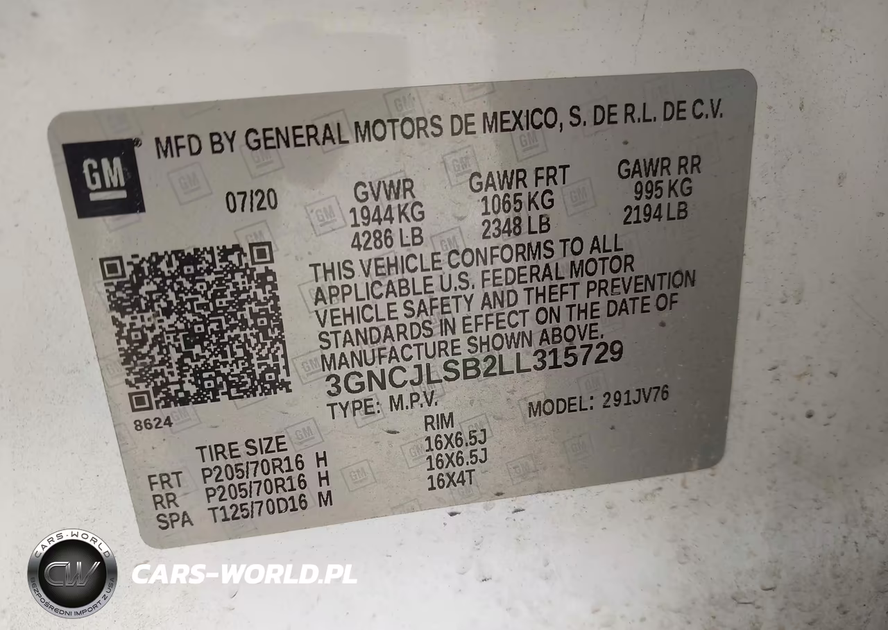 2020 Chevrolet Trax Fwd Lt VIN:3GNCJLSB2LL315729 - 9