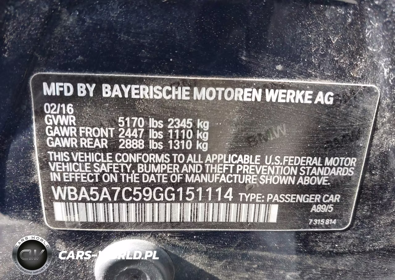 2016 BMW 528I xDrive VIN:WBA5A7C59GG151114 - 9
