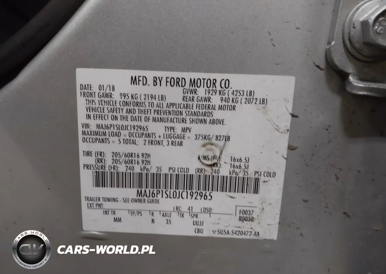 2018 Ford Ecosport S VIN:MAJ6P1SL0JC192965 - 9