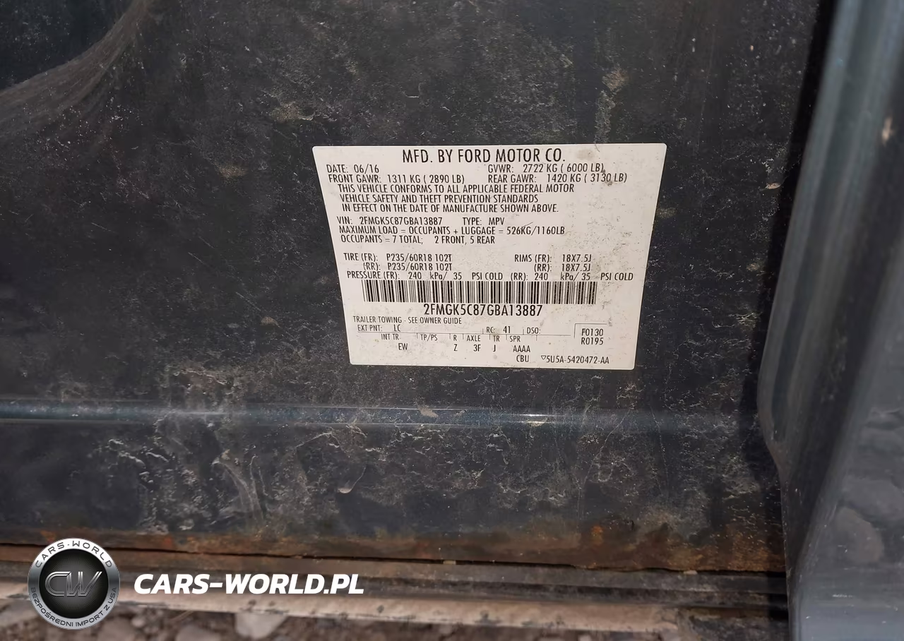 2016 Ford Flex Sel VIN:2FMGK5C87GBA13887 - 9