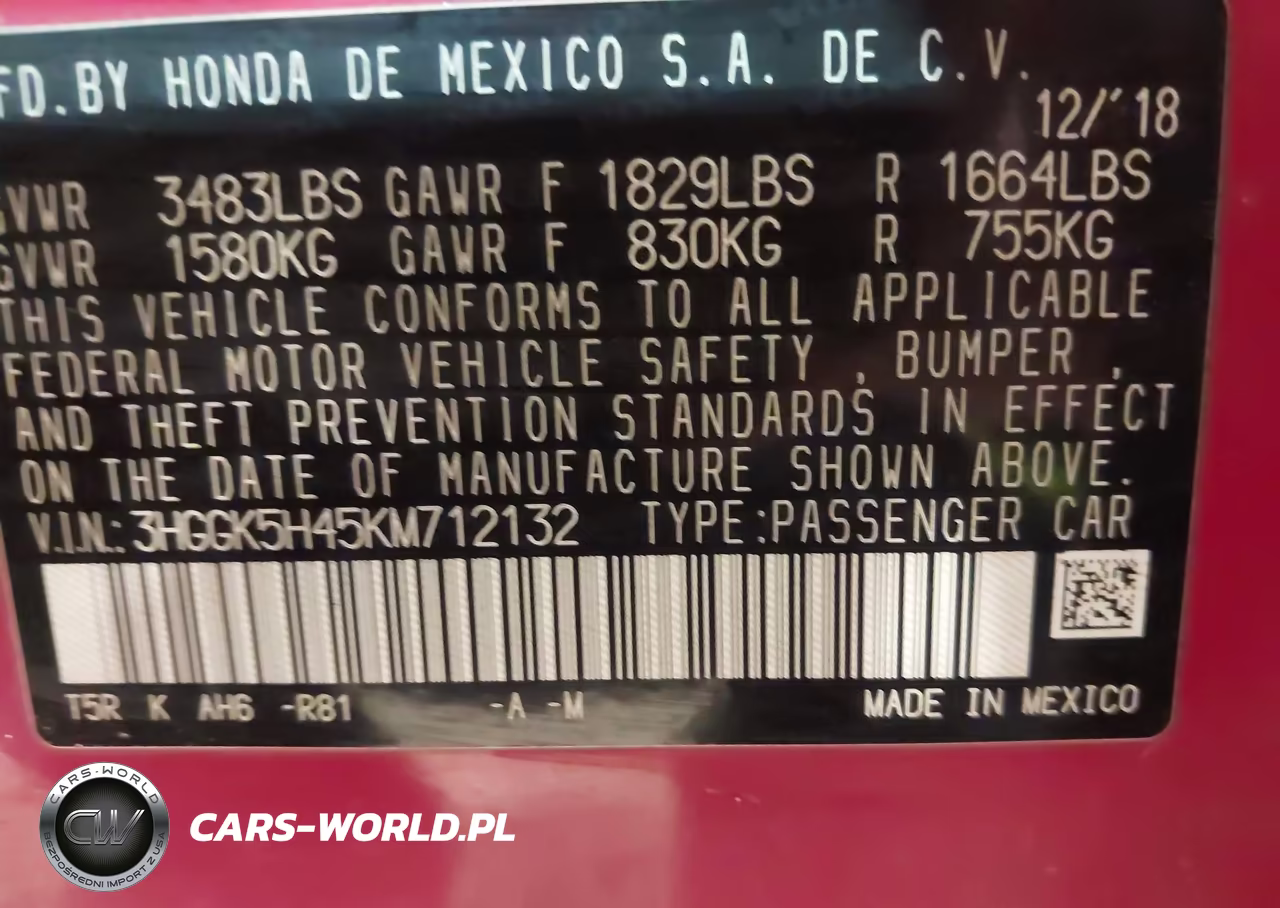 2019 Honda Fit Lx VIN:3HGGK5H45KM712132 - 9