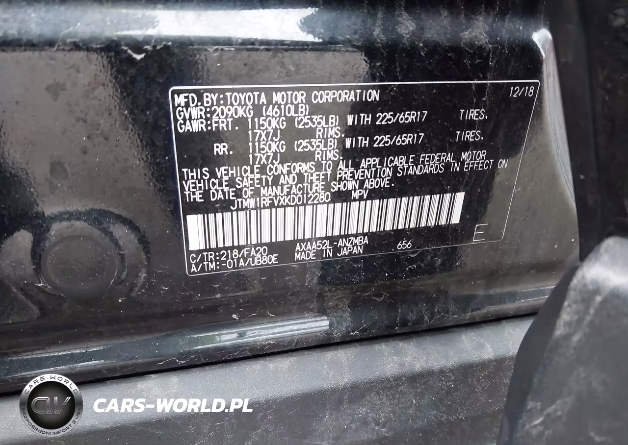 2019 Toyota Rav4 Xle VIN:JTMW1RFVXKD012280 - 9