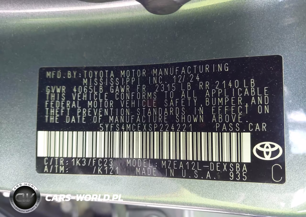 2025 Toyota Corolla Se VIN:5YFS4MCEXSP224221 - 9