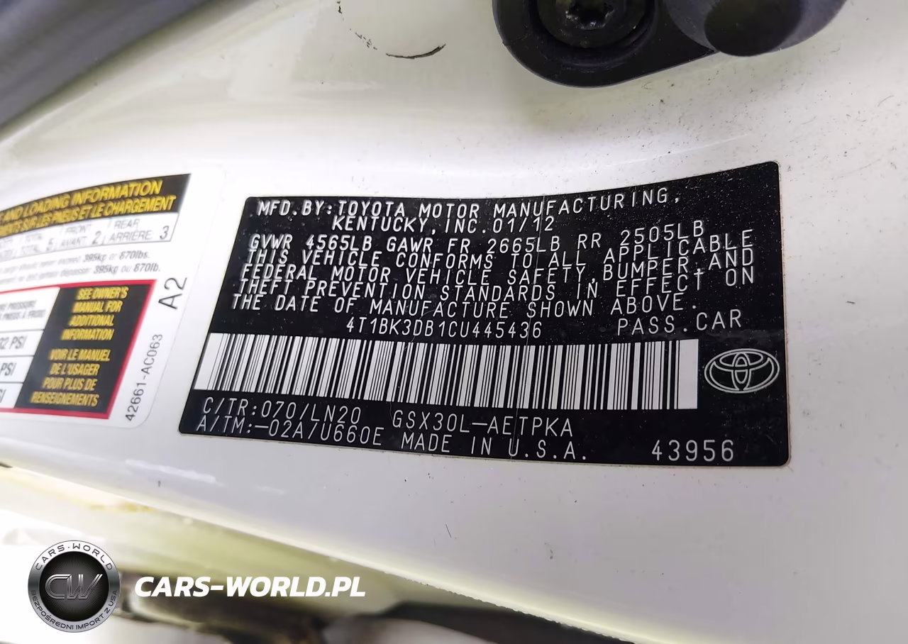 2012 Toyota Avalon Limited VIN:4T1BK3DB1CU445436 - 9