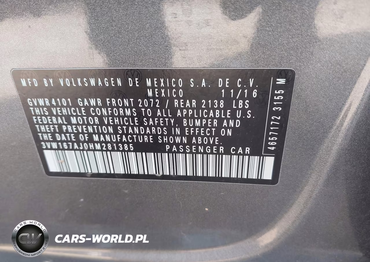 2017 Volkswagen Jetta 1.4T S VIN:3VW167AJ0HM281385 - 9