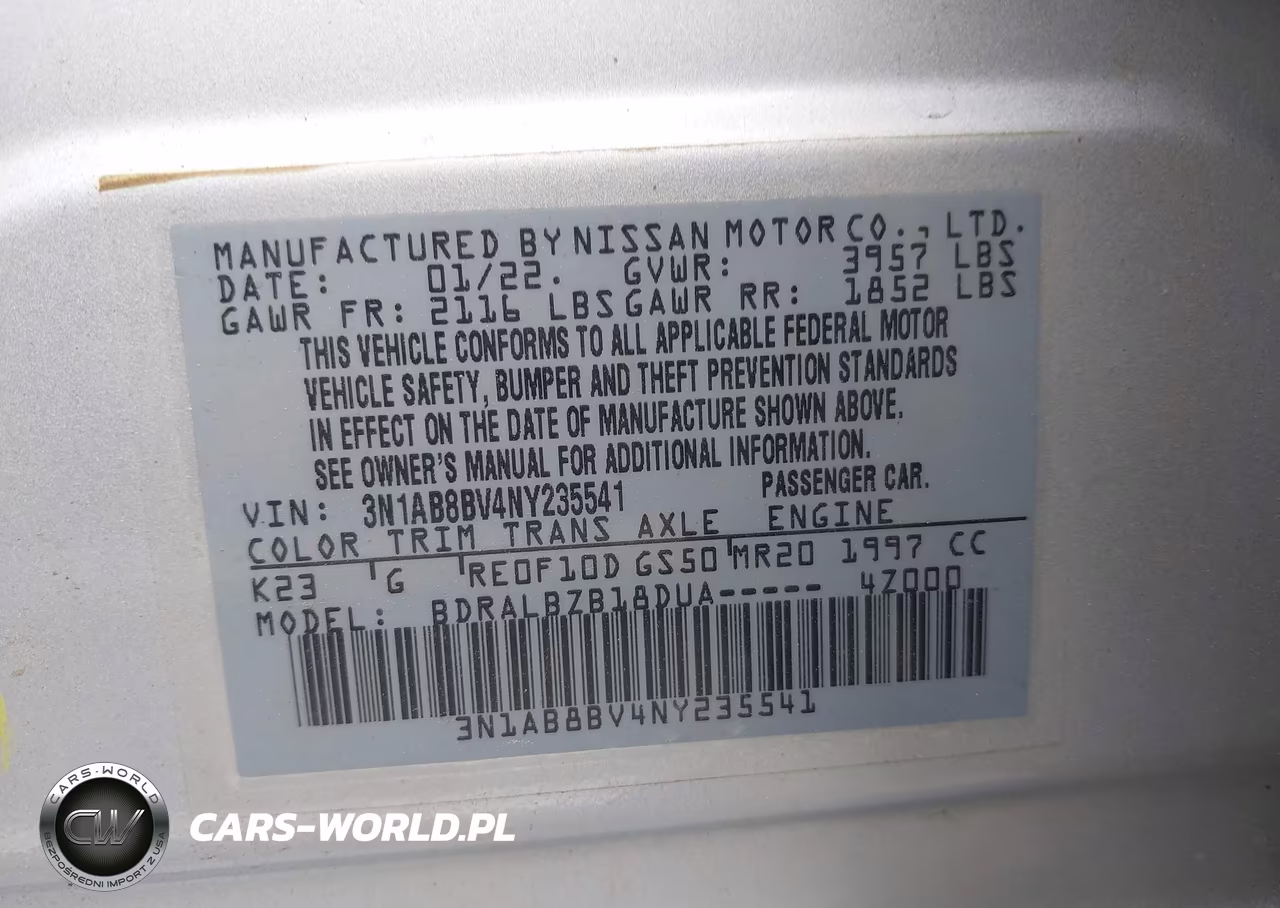 2022 Nissan Sentra S Xtronic Cvt VIN:3N1AB8BV4NY235541 - 9