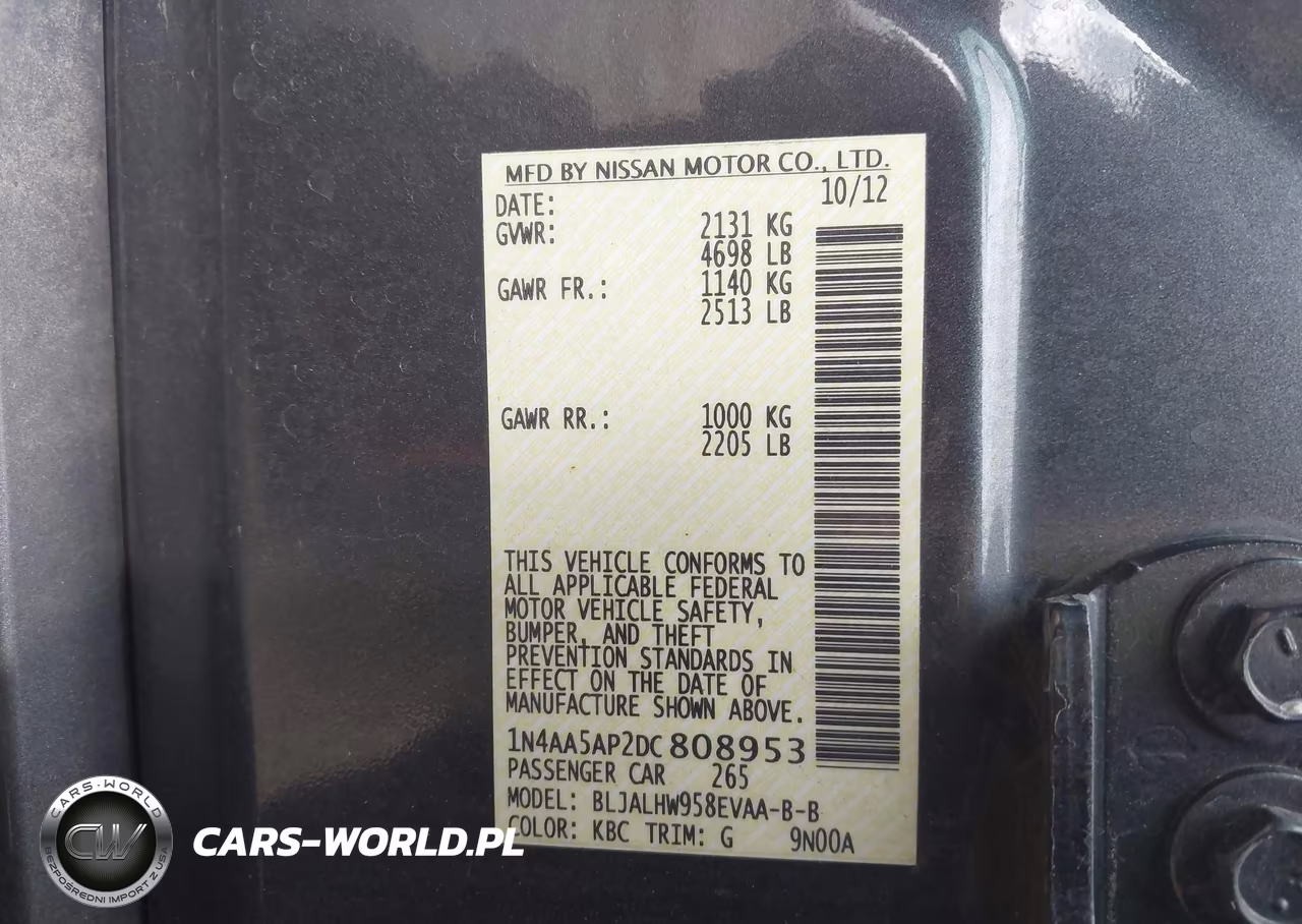 2013 Nissan Maxima 3.5 Sv VIN:1N4AA5AP2DC808953 - 9