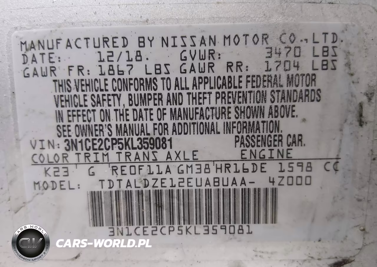 2019 Nissan Versa Note Sv VIN:3N1CE2CP5KL359081 - 9