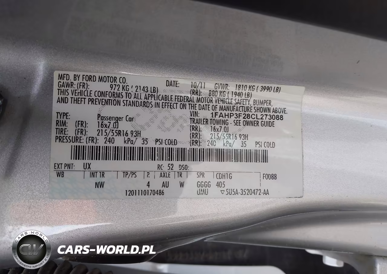 2012 Ford Focus Se VIN:1FAHP3F28CL273088 - 9
