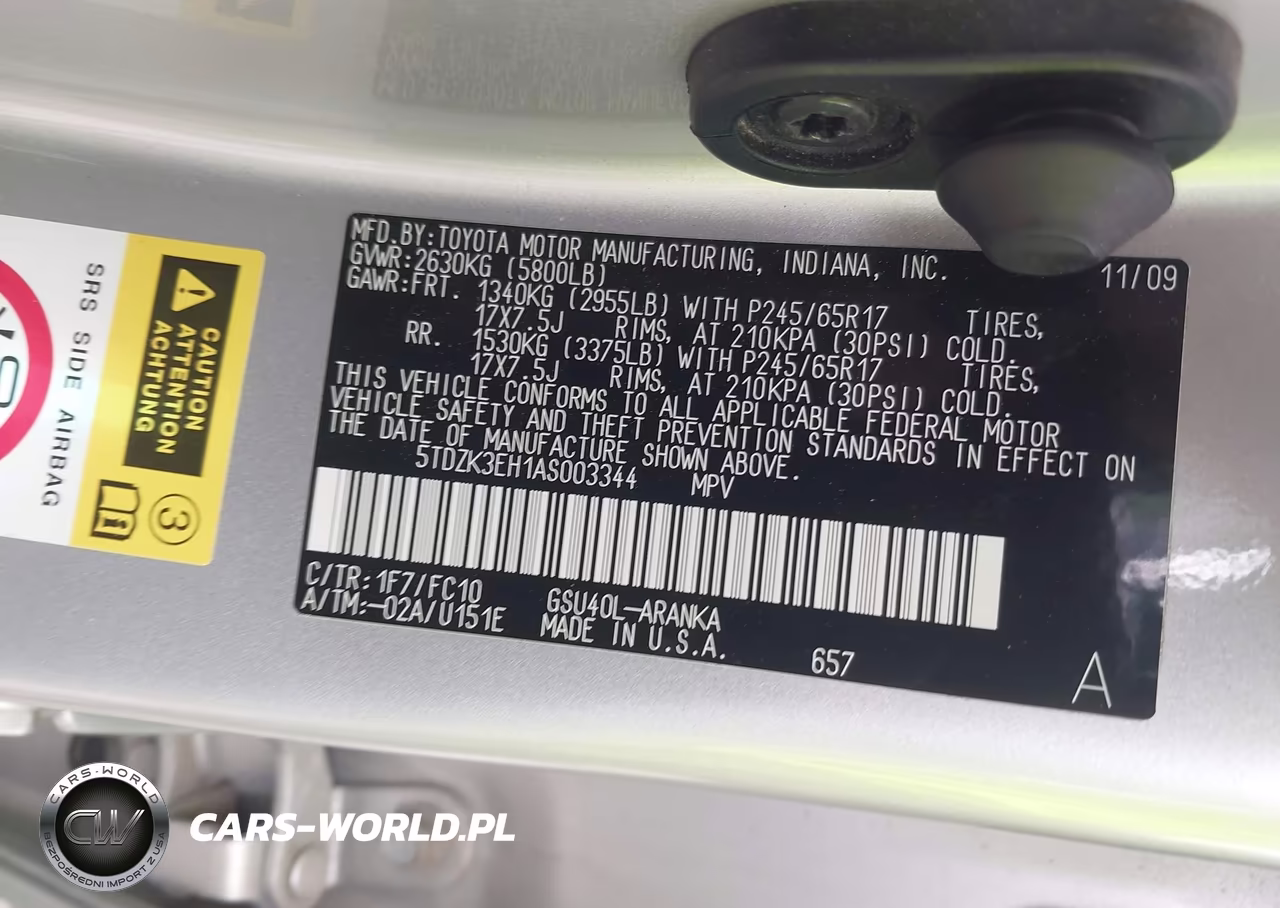 2010 Toyota Highlander Base V6 VIN:5TDZK3EH1AS003344 - 9