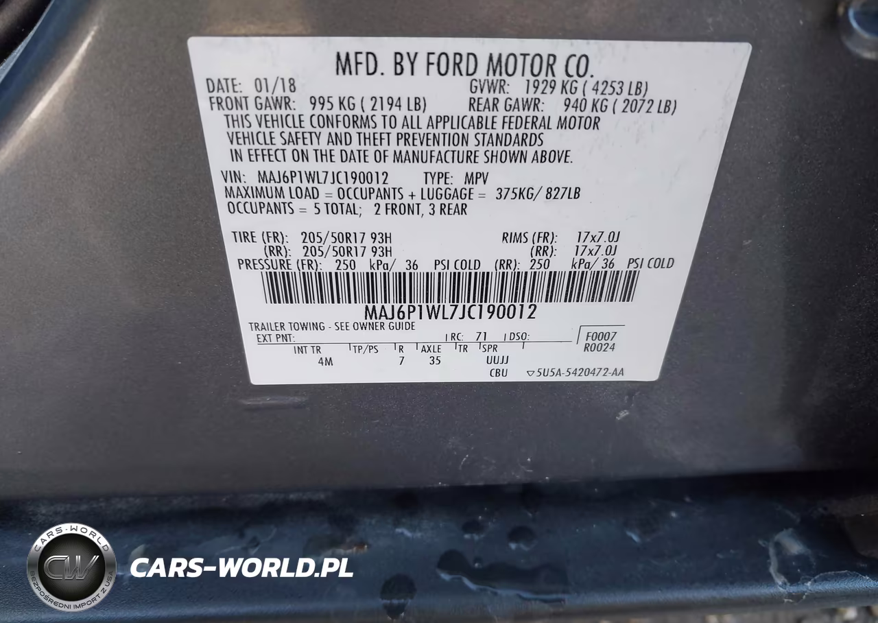 2018 Ford Ecosport Titanium VIN:MAJ6P1WL7JC190012 - 9
