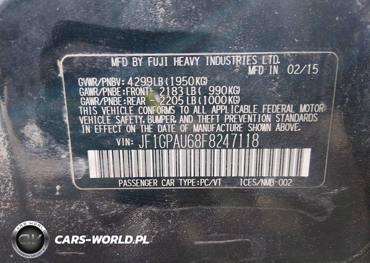 2015 Subaru Impreza 2.0I Sport Premium VIN:JF1GPAU68F8247118 - 9