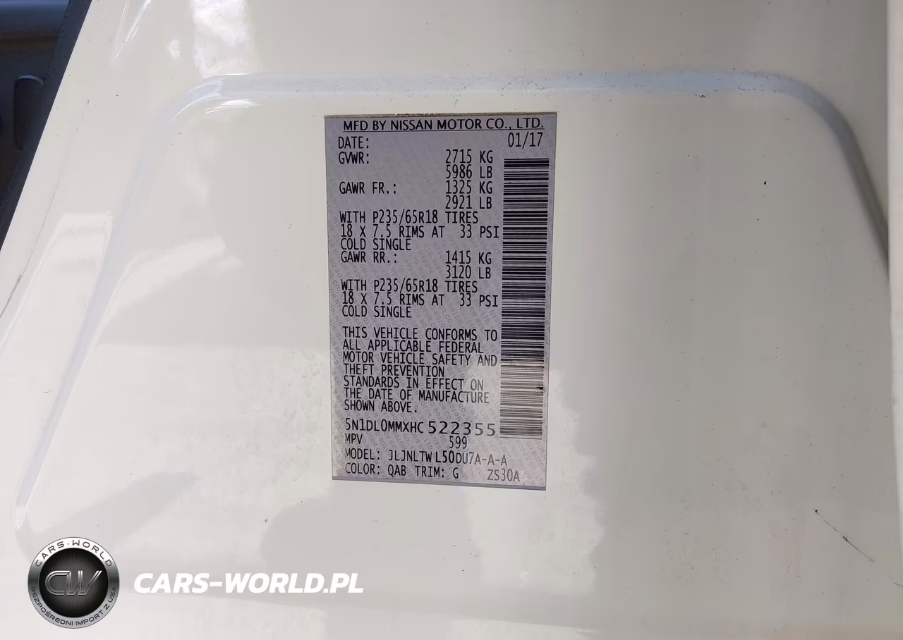 2017 Infiniti Qx60 VIN:5N1DL0MMXHC522355 - 9