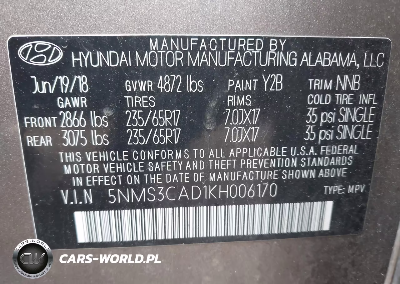 2019 Hyundai Santa Fe Sel VIN:5NMS3CAD1KH006170 - 9