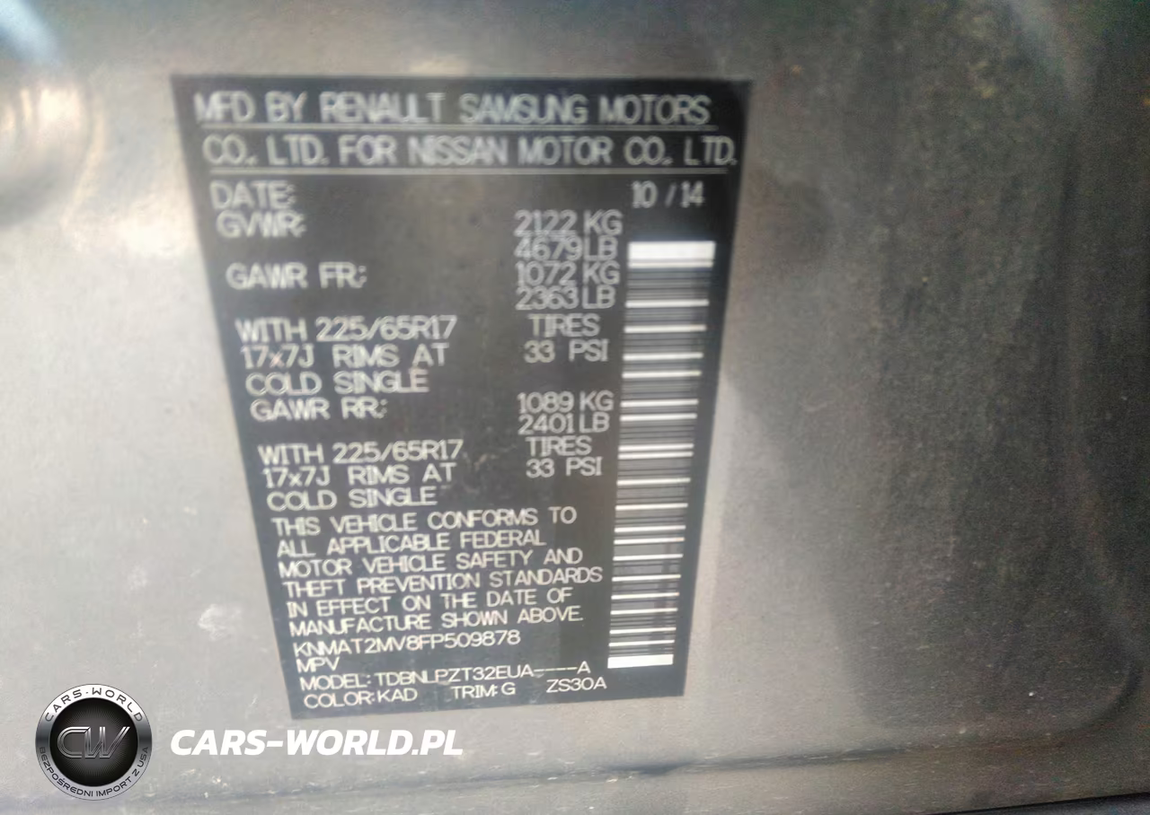 2015 Nissan Rogue S VIN:KNMAT2MV8FP509878 - 9
