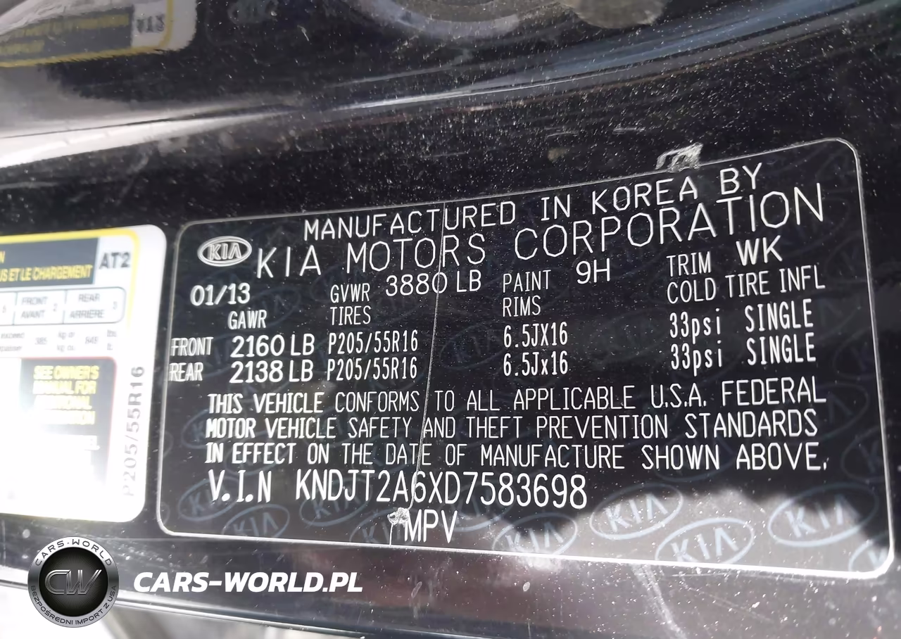 2013 Kia Soul + VIN:KNDJT2A6XD7583698 - 9