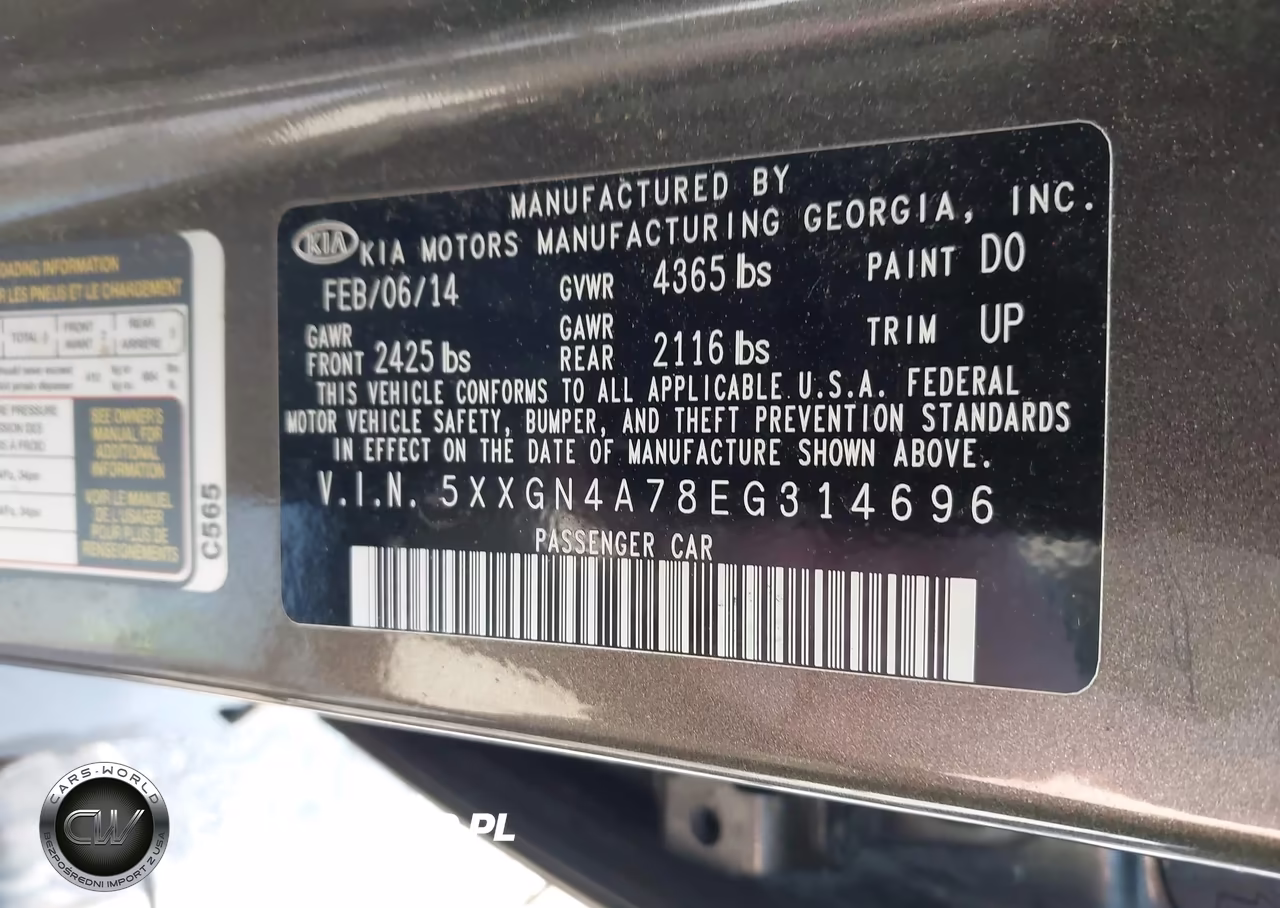 2014 Kia Optima Ex VIN:5XXGN4A78EG314696 - 9