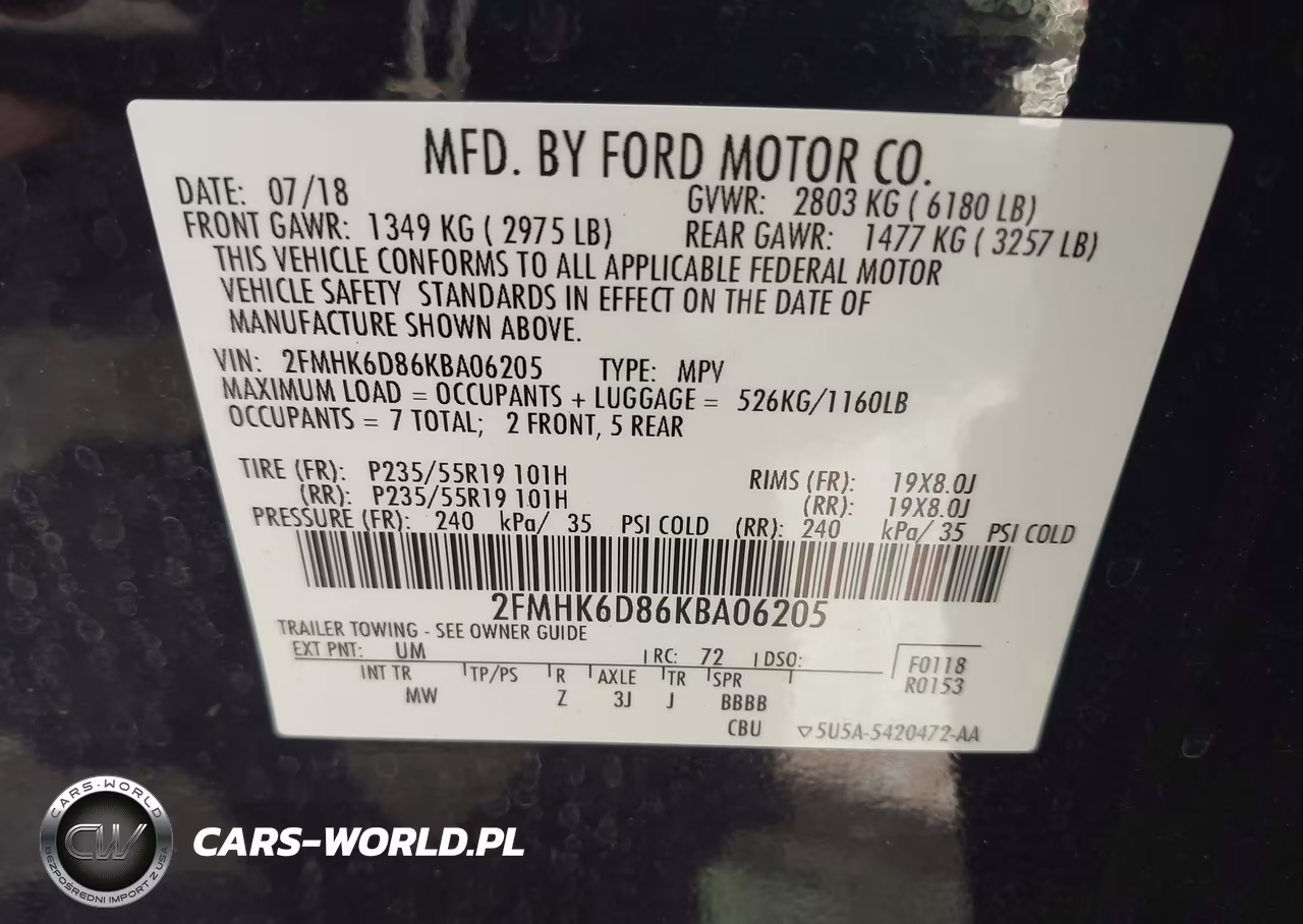 2019 Ford Flex Limited VIN:2FMHK6D86KBA06205 - 9