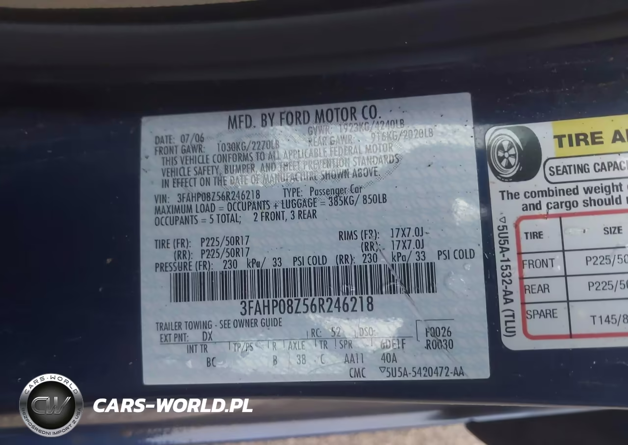 2006 Ford Fusion Sel VIN:3FAHP08Z56R246218 - 9