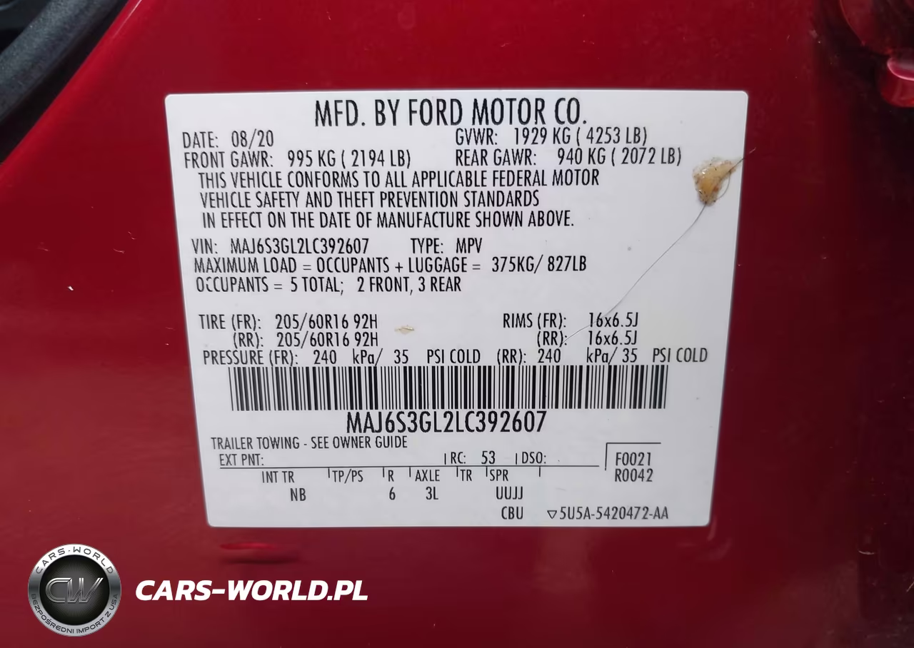 2020 Ford Ecosport Se VIN:MAJ6S3GL2LC392607 - 9