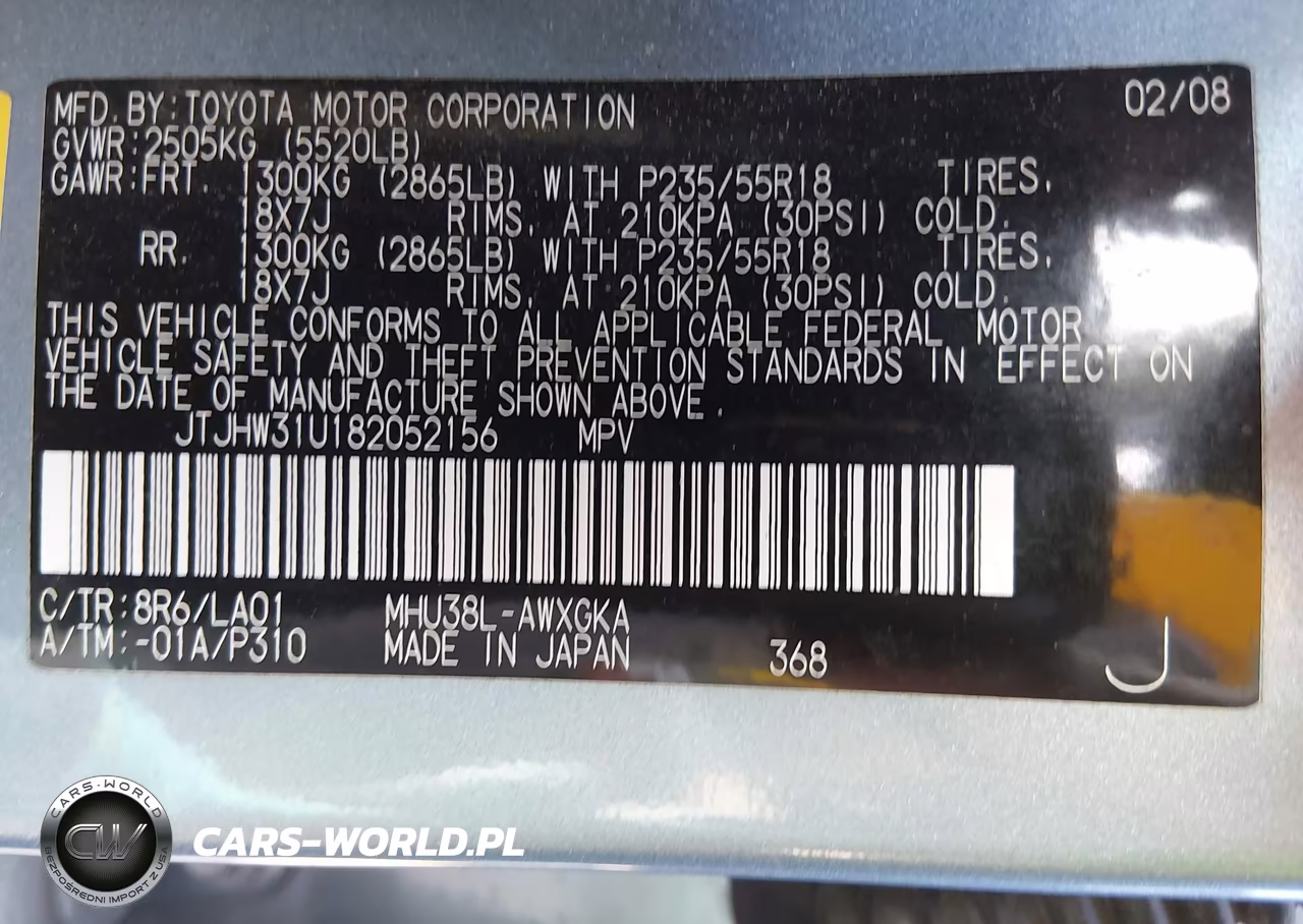 2008 Lexus Rx 400H VIN:JTJHW31U182052156 - 9