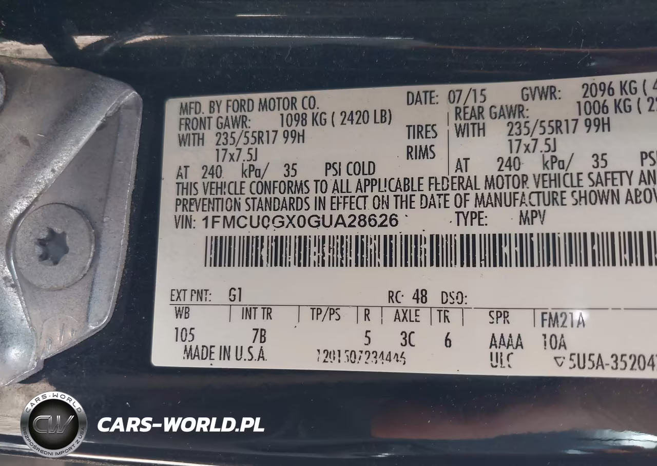 2016 Ford Escape Se VIN:1FMCU0GX0GUA28626 - 9